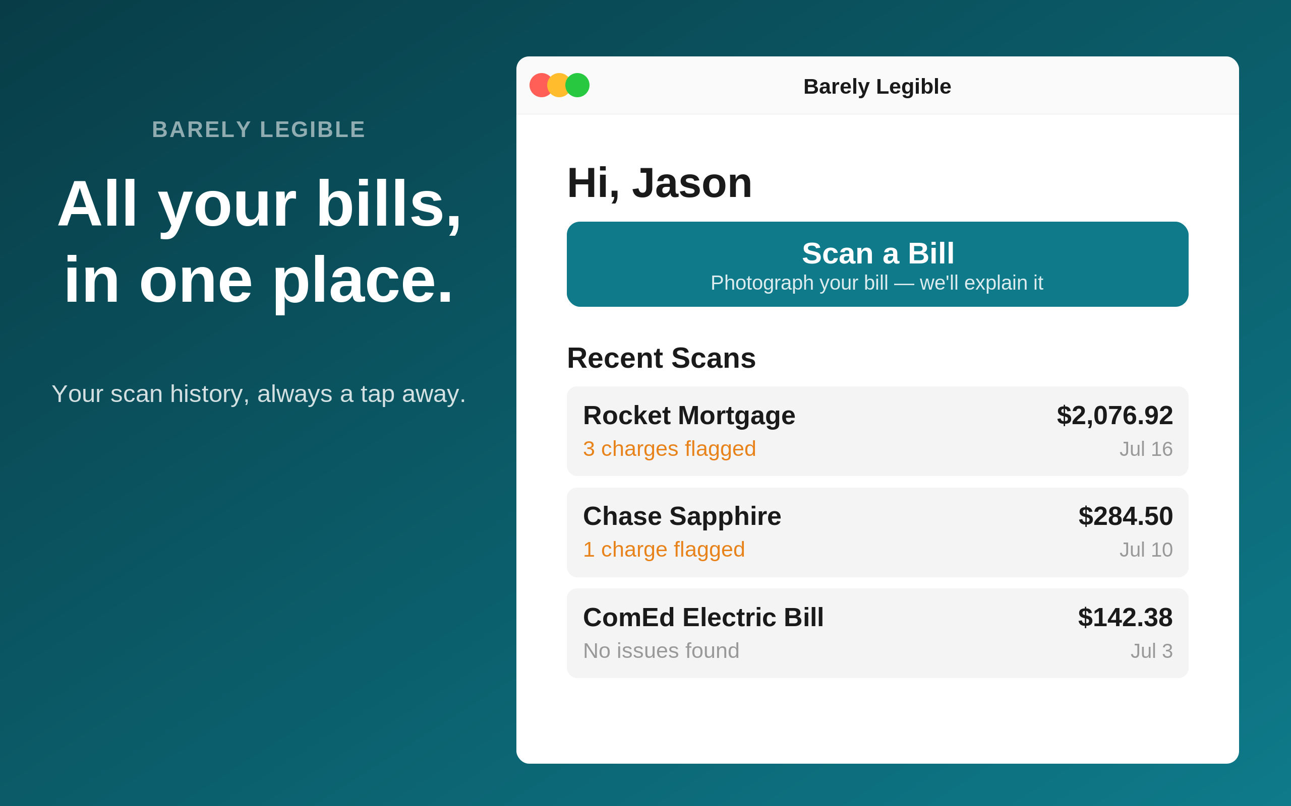 Barely Legible on Mac — bill history in one place